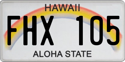 HI license plate FHX105