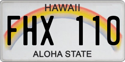 HI license plate FHX110
