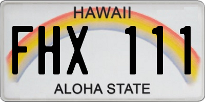 HI license plate FHX111