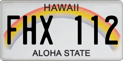 HI license plate FHX112