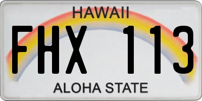 HI license plate FHX113