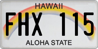 HI license plate FHX115