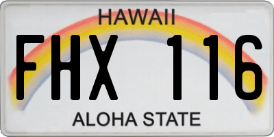 HI license plate FHX116
