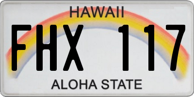 HI license plate FHX117