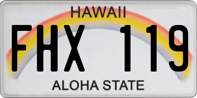 HI license plate FHX119