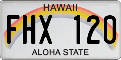 HI license plate FHX120