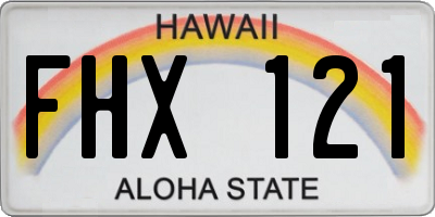 HI license plate FHX121