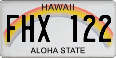 HI license plate FHX122