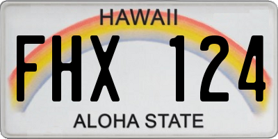 HI license plate FHX124