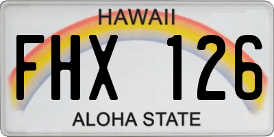 HI license plate FHX126