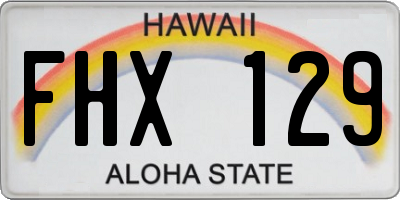 HI license plate FHX129