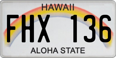 HI license plate FHX136