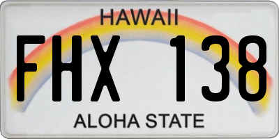 HI license plate FHX138