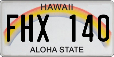 HI license plate FHX140