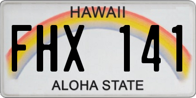 HI license plate FHX141