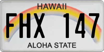 HI license plate FHX147
