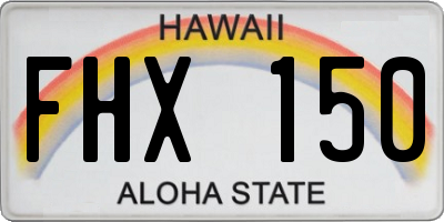 HI license plate FHX150