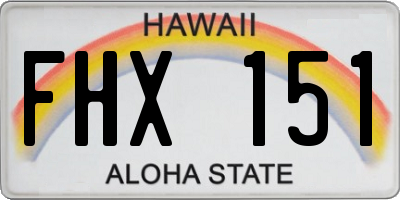 HI license plate FHX151