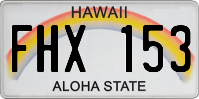 HI license plate FHX153