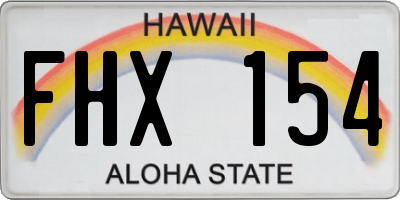 HI license plate FHX154
