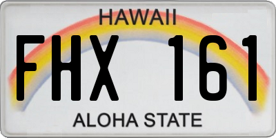 HI license plate FHX161