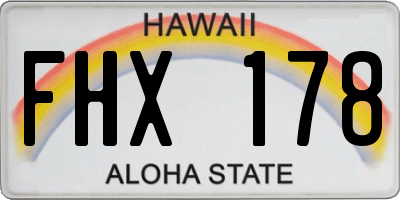 HI license plate FHX178