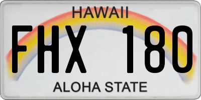 HI license plate FHX180