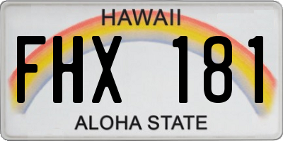 HI license plate FHX181