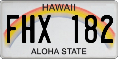 HI license plate FHX182