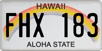 HI license plate FHX183