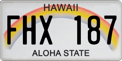 HI license plate FHX187