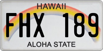 HI license plate FHX189