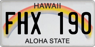 HI license plate FHX190