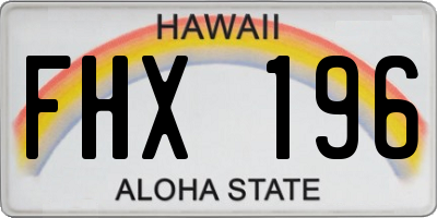 HI license plate FHX196