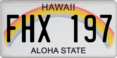 HI license plate FHX197
