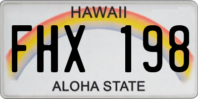 HI license plate FHX198