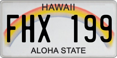 HI license plate FHX199