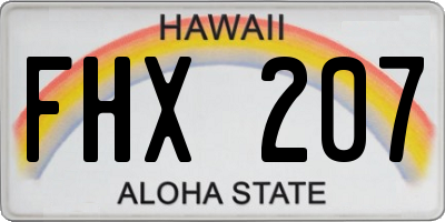 HI license plate FHX207