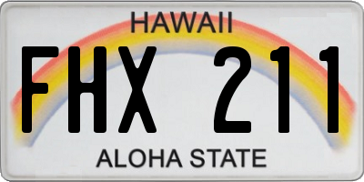 HI license plate FHX211