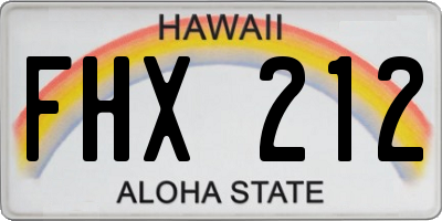HI license plate FHX212