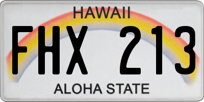 HI license plate FHX213