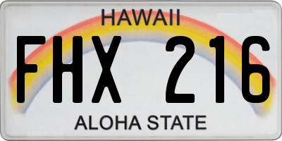 HI license plate FHX216