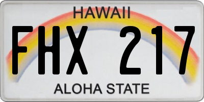 HI license plate FHX217