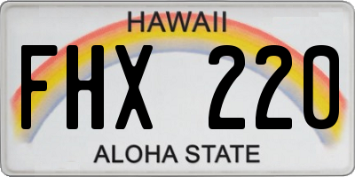 HI license plate FHX220