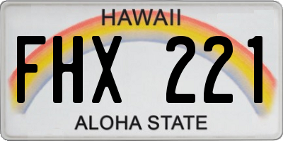 HI license plate FHX221