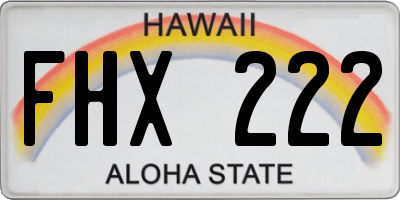 HI license plate FHX222