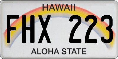 HI license plate FHX223