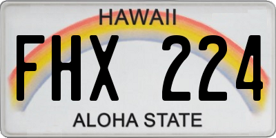 HI license plate FHX224