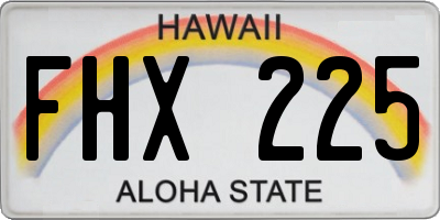 HI license plate FHX225