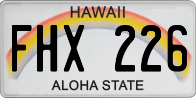 HI license plate FHX226